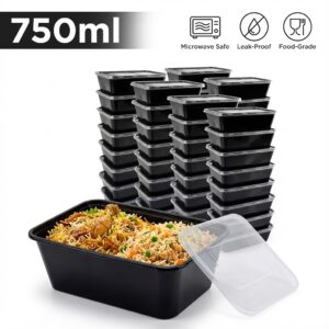 Buy 750ml Rectangular Disposable Meal Box with Lid – Microwave Safe | Leak-Proof | Food-Grade (India & Export Quality)