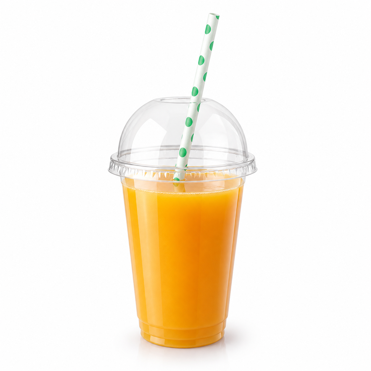 350ml clear juice cup with dome lid and paper straw hero image
