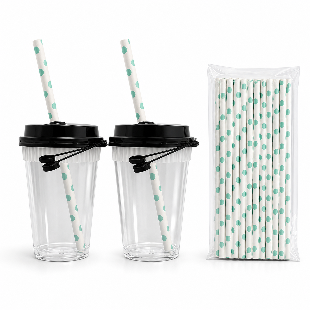 Paper straws and cups set hero image
