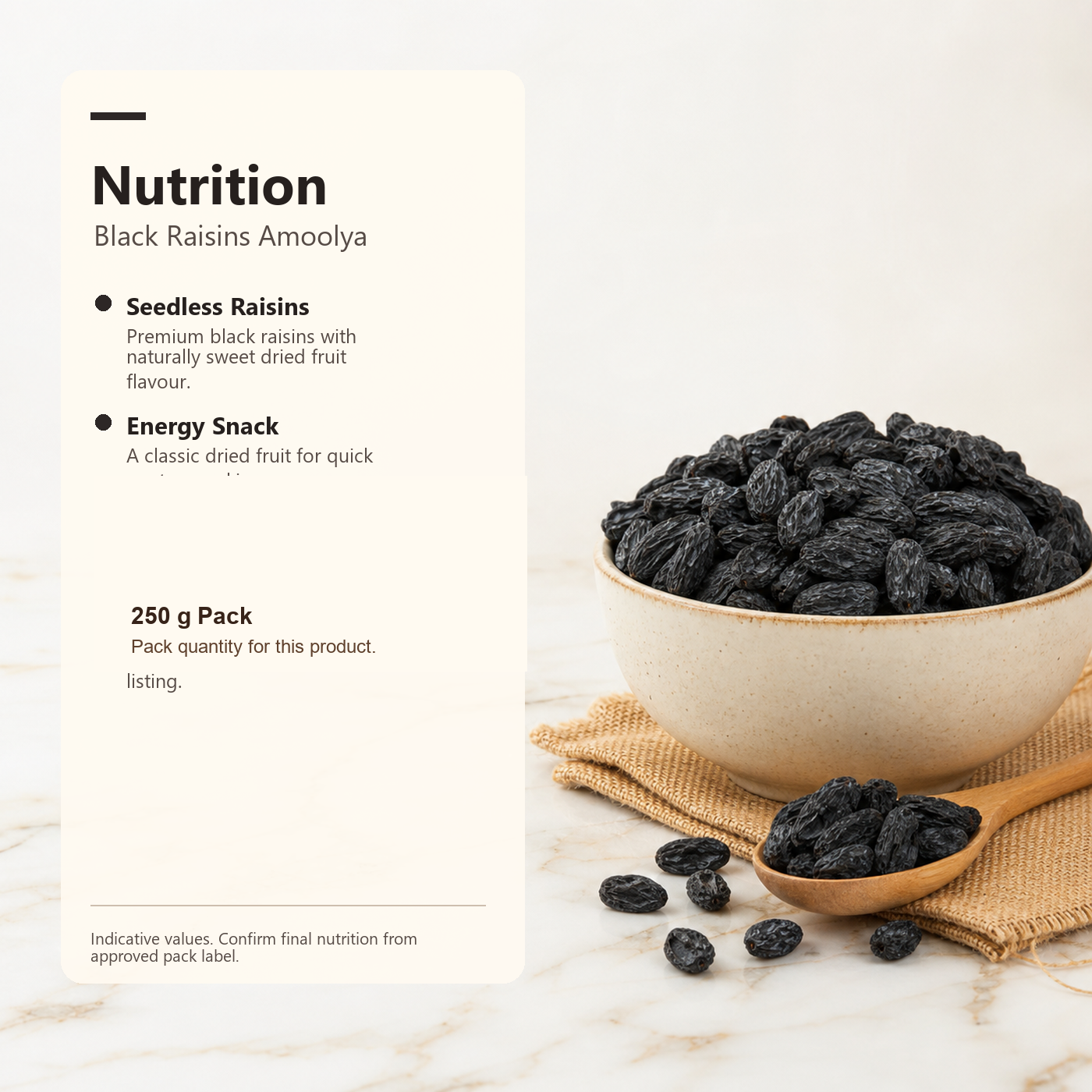 Black Raisins Amoolya Seedless premium 250 g product image
