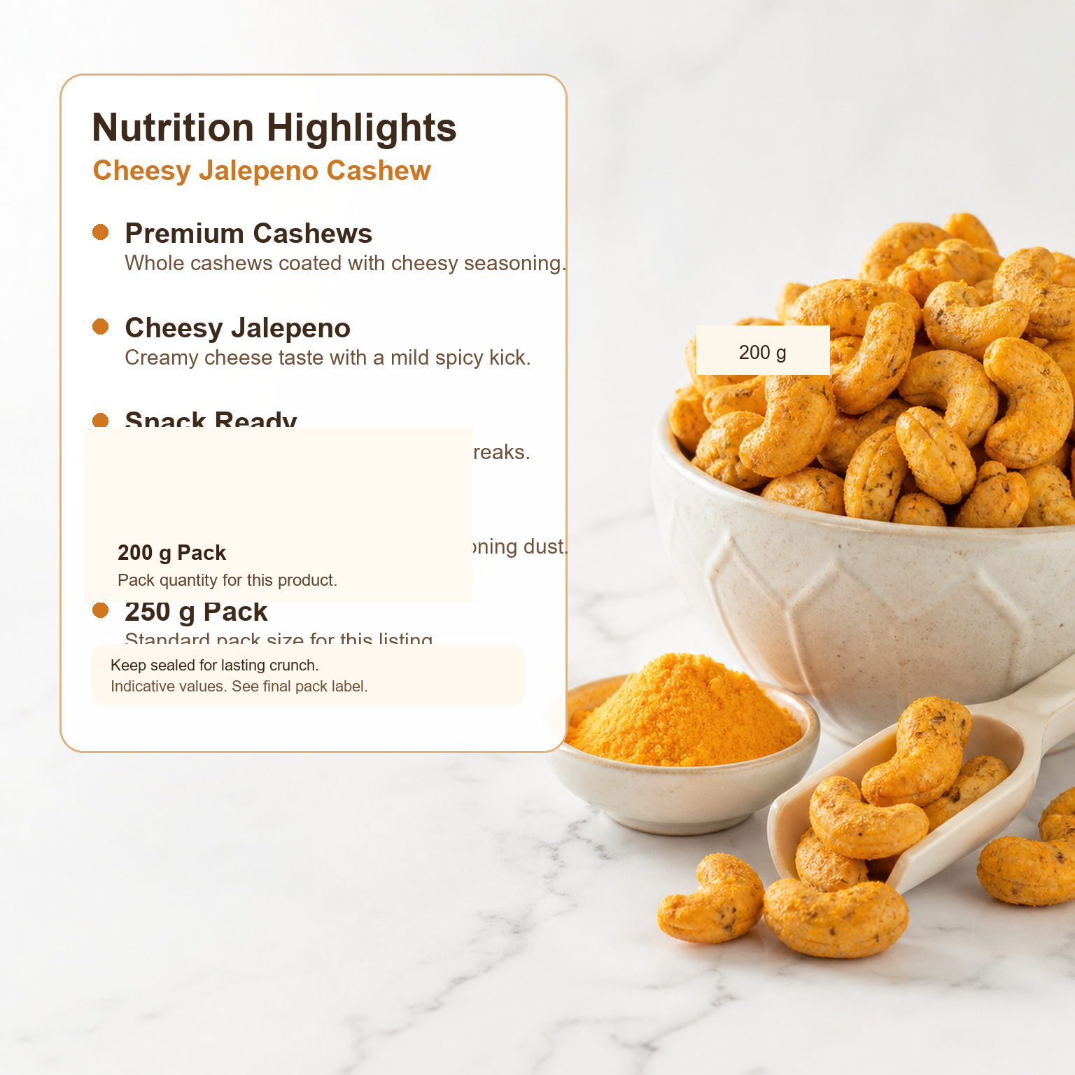 Cheesy Jalepeno Cashew premium 250 g product image