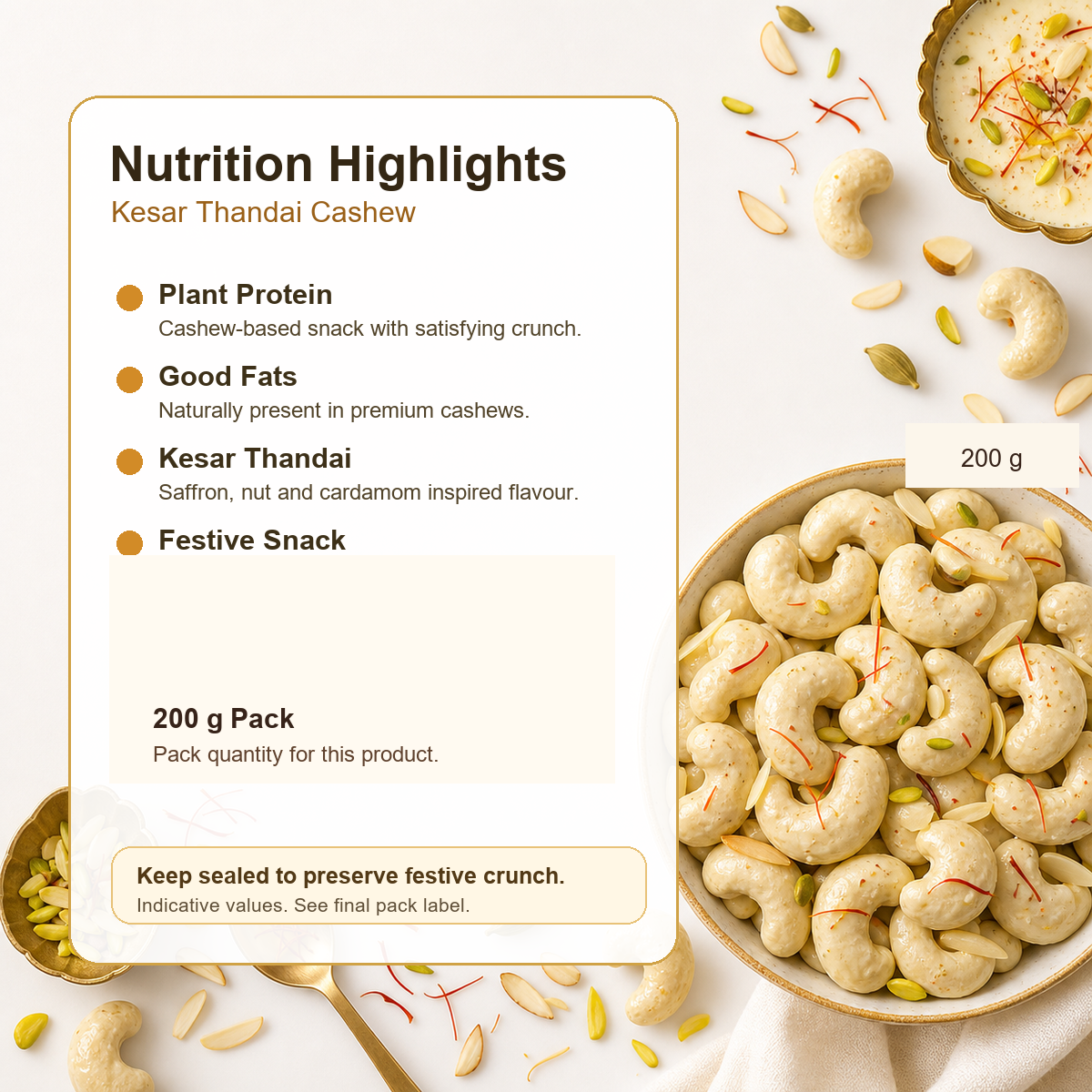 Kesar Thandai Cashew premium 250 g product image