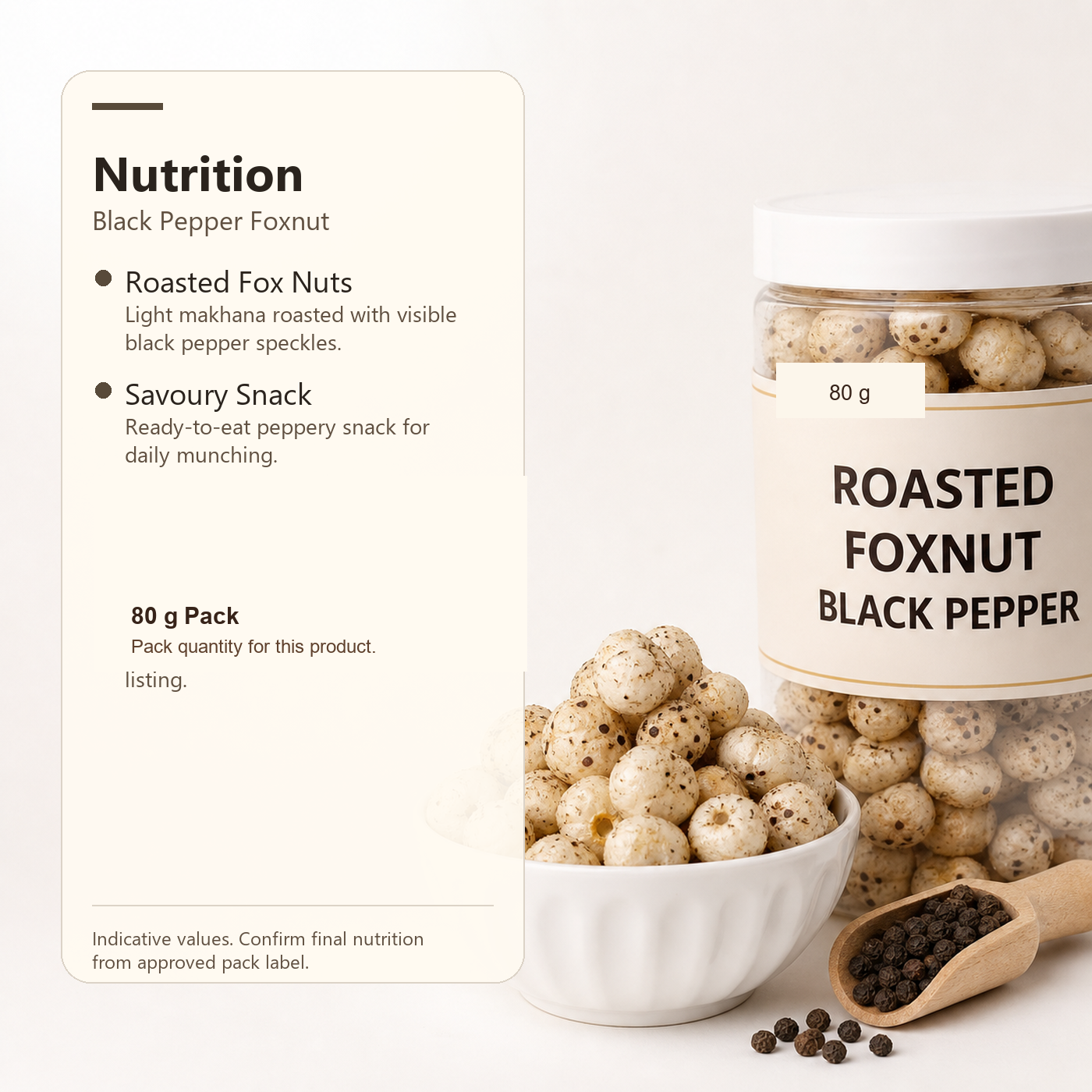 Roasted Foxnut Black Pepper premium 250 g product image