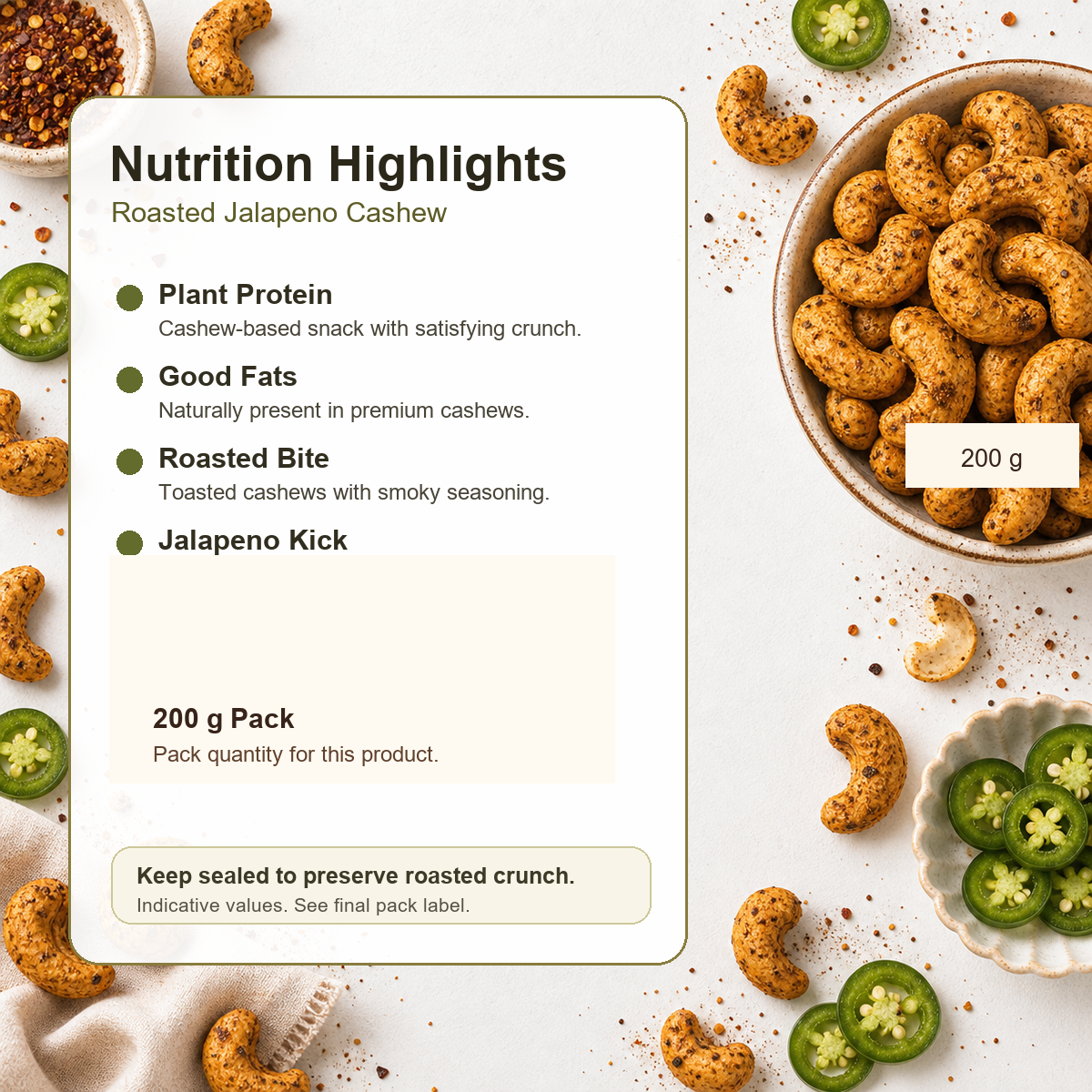 Roasted Jalapeno Cashew premium 250 g product image