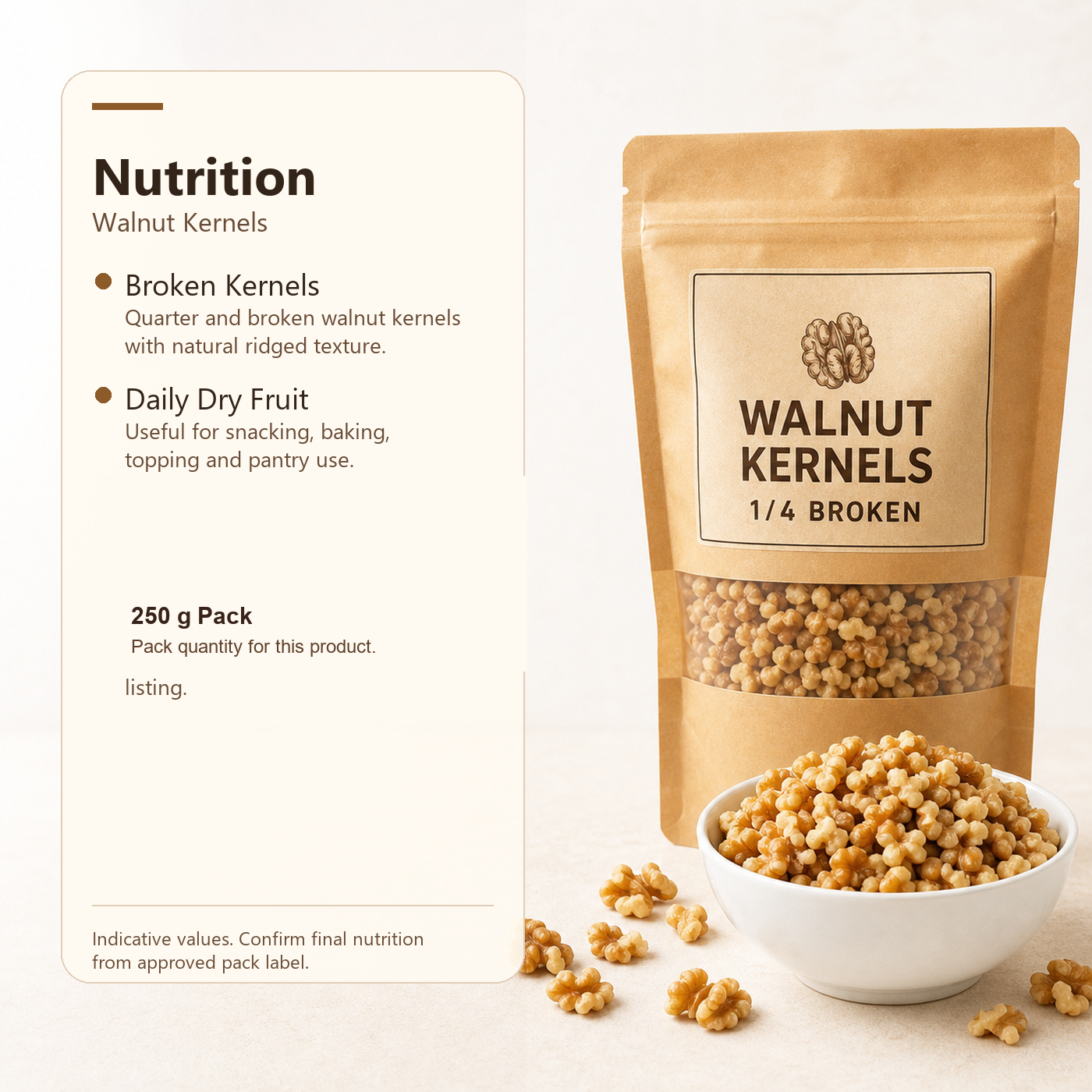 Walnut Kernels 1/4 Broken premium 250 g product image
