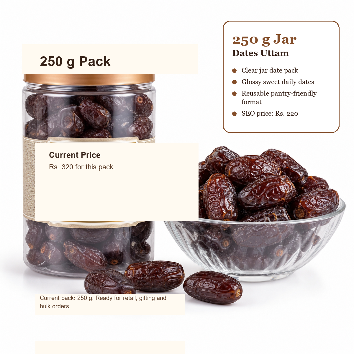 Dates Uttam Jar premium 250 g product image
