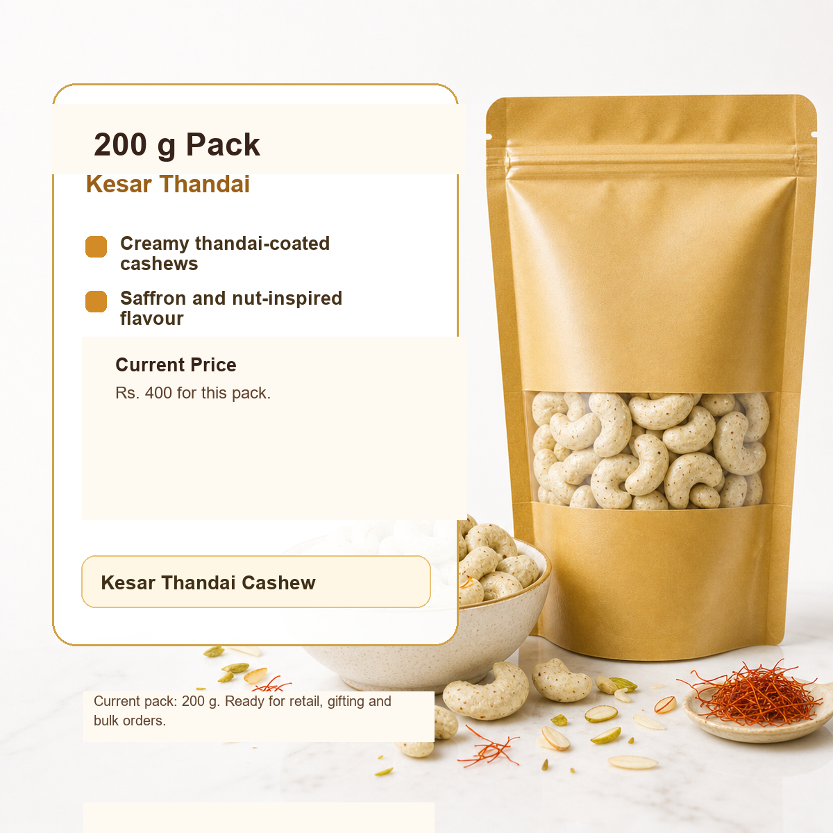 Kesar Thandai Cashew premium 250 g product image
