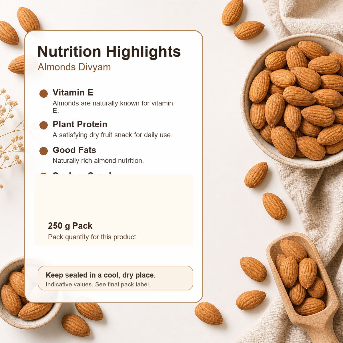 Almonds Divyam premium 250 g product image