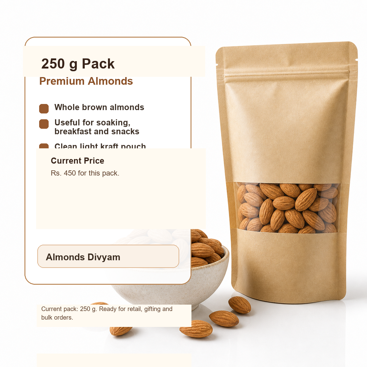 Almonds Divyam premium 250 g product image