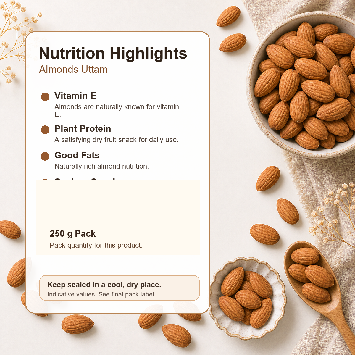 Almonds Uttam premium 250 g product image