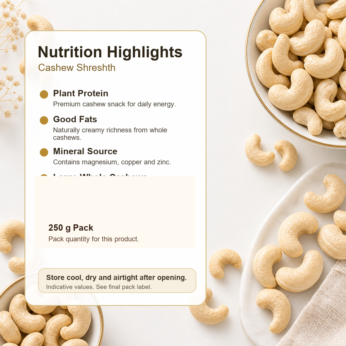 Cashew Shreshth premium 250 g product image